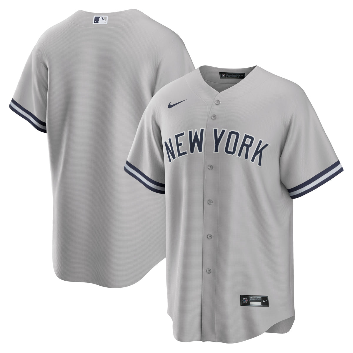 New York Yankees Nike Big Tall Road Replica Team Jersey Gray