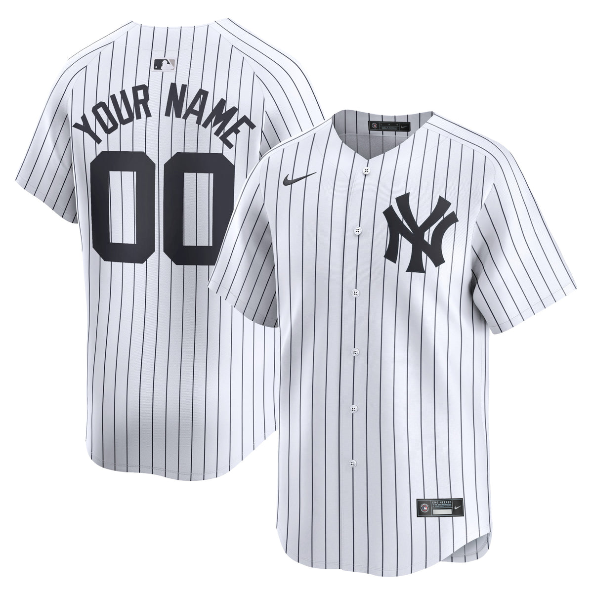 New York Yankees Nike Home Limited Custom Jersey White