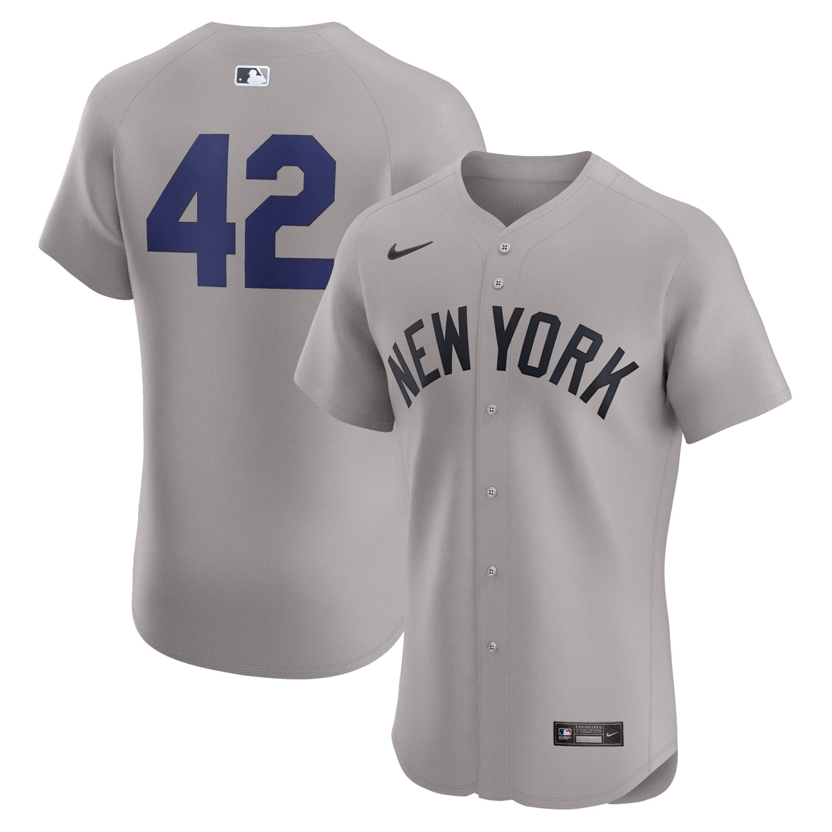 New York Yankees Nike Road 2024 Jackie Robinson Day Elite Jersey Gray