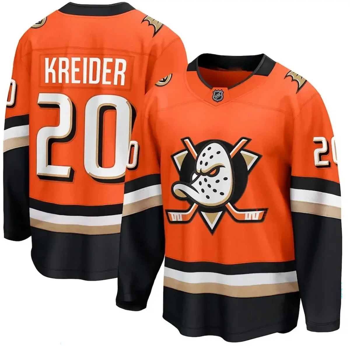 NHL Men's Anaheim Ducks Chris Kreider #20 Home Premium Authentic Orange Jersey