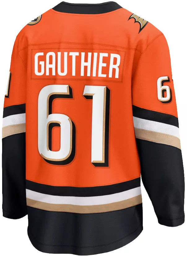 NHL Men's Anaheim Ducks Orange Cutter Gauthier #61 Home Replica Jersey