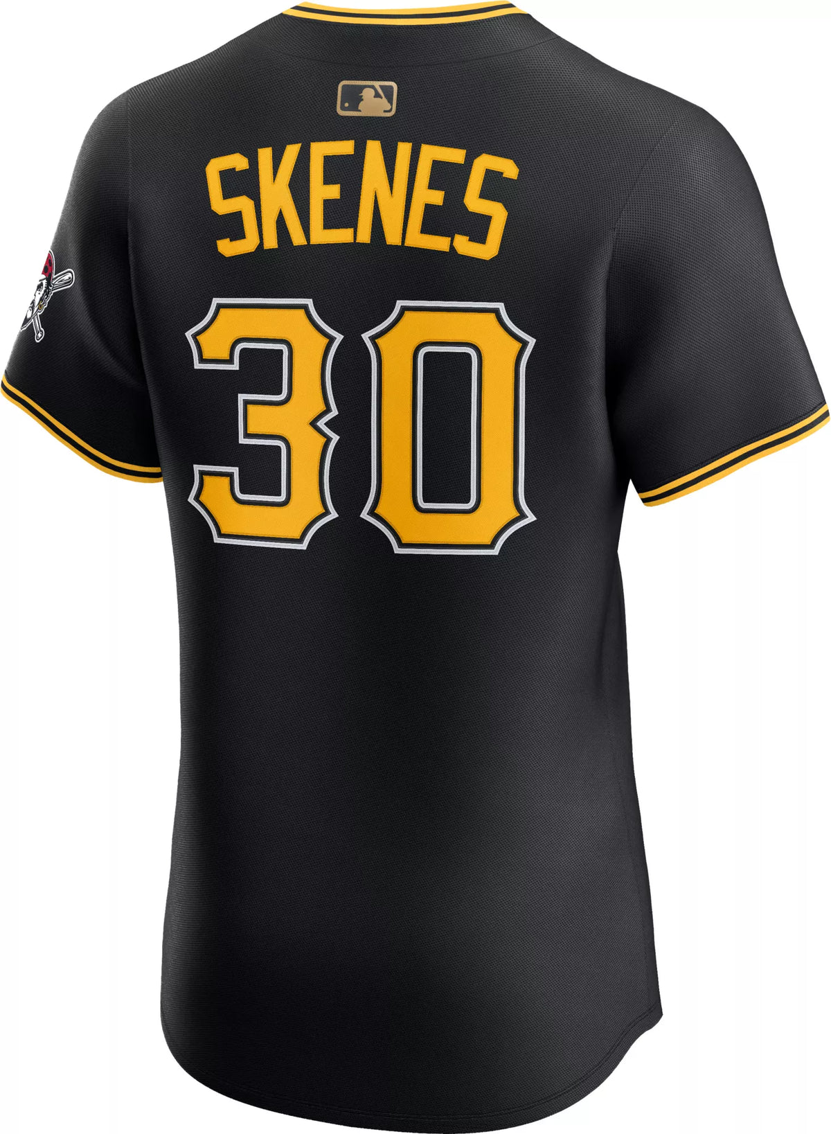 Nike Adult Pittsburgh Pirates Paul Skenes #30 Black Gold Batterman Elite Jersey