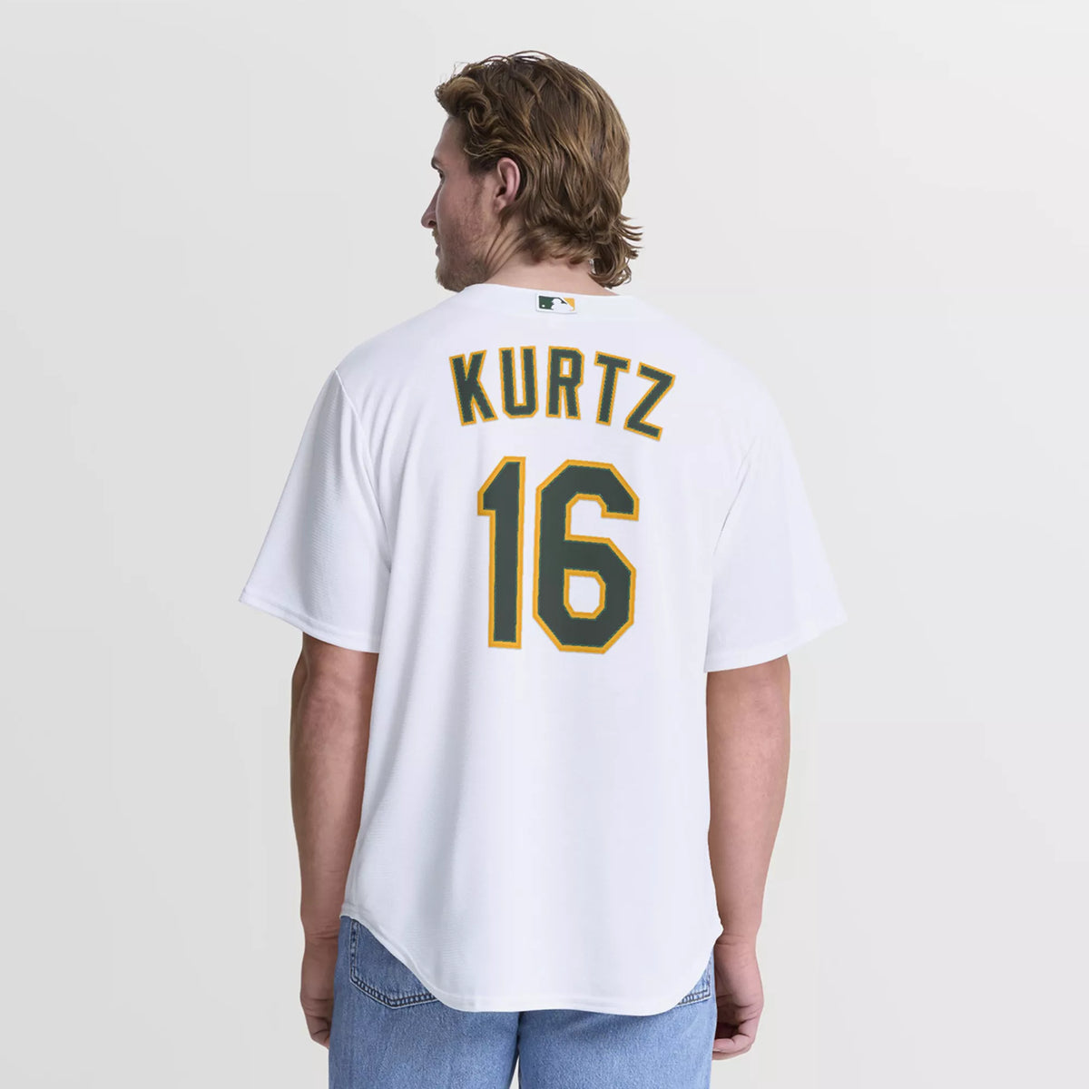 Nike Men's Athletics White Nick Kurtz #16 Home Replica Jersey