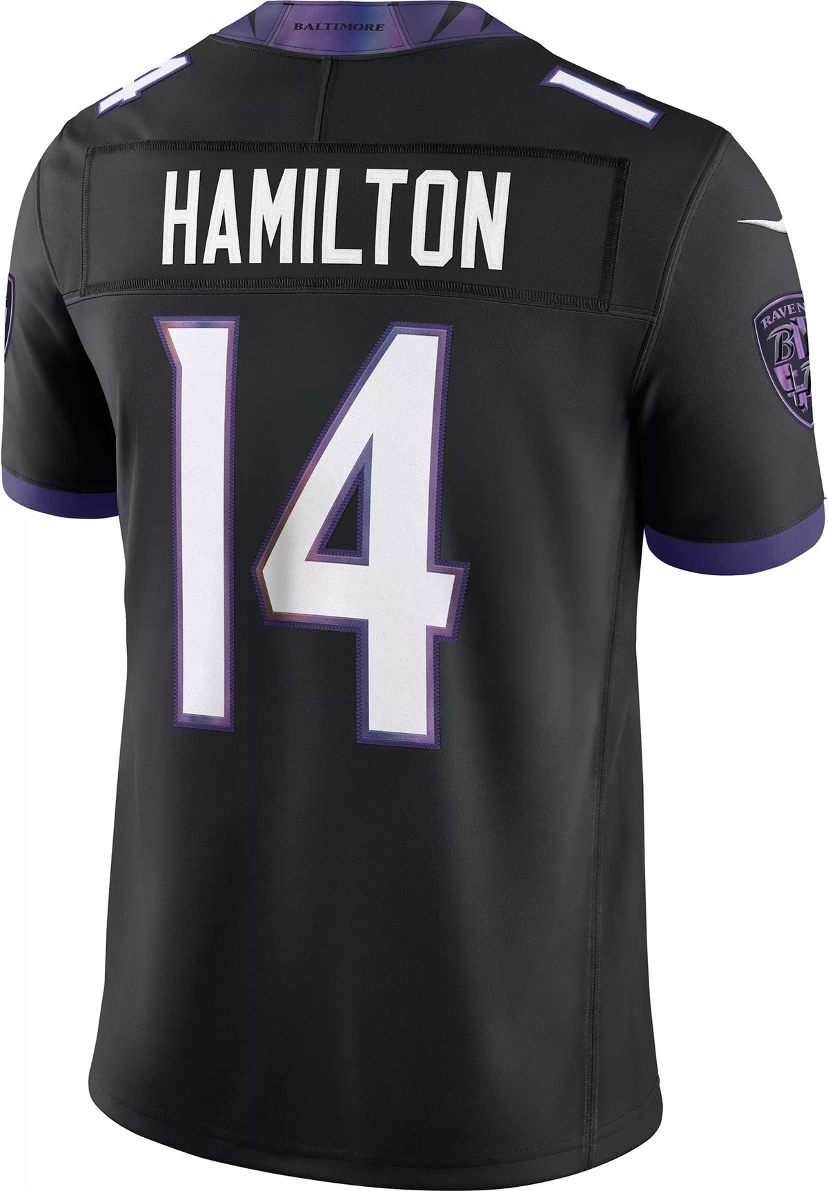 Nike Men's Baltimore Ravens Kyle Hamilton #14 Black Alternate Limited Jersey