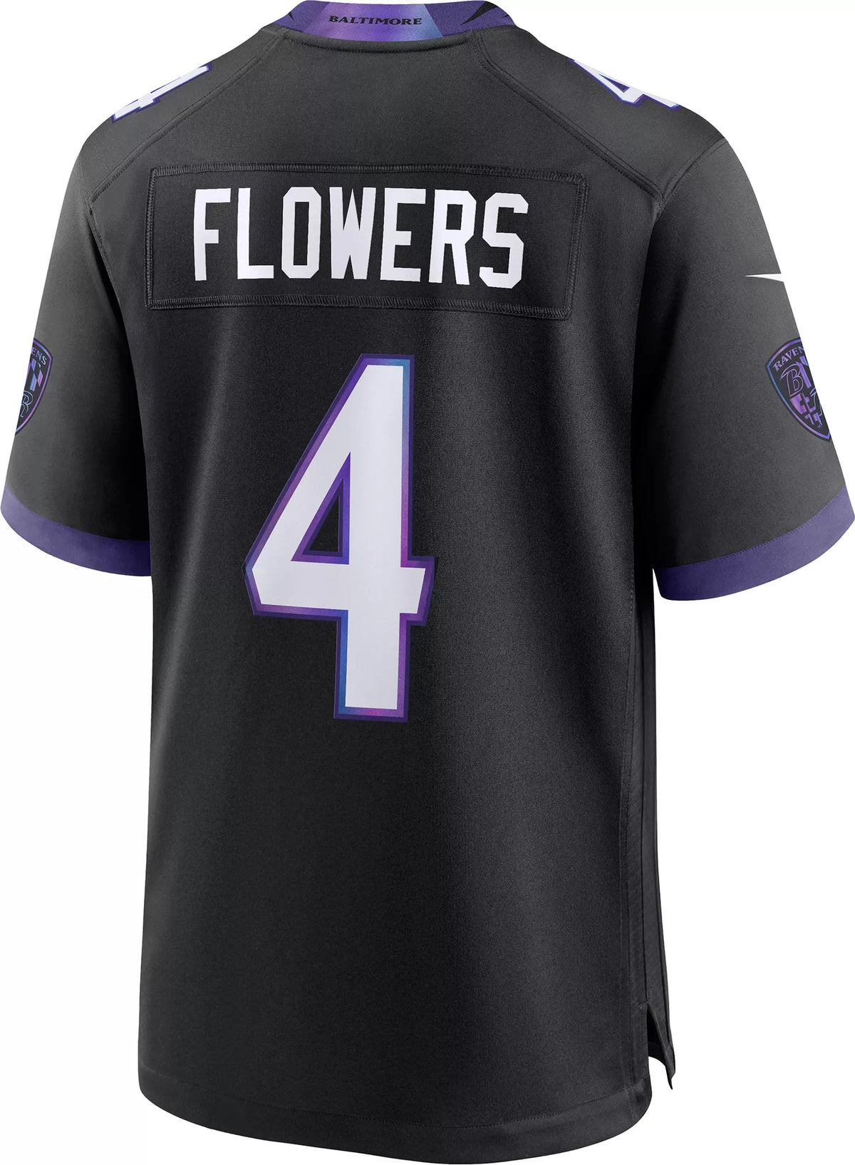Nike Men's Baltimore Ravens Zay Flowers #4 Black Alternate Game Jersey