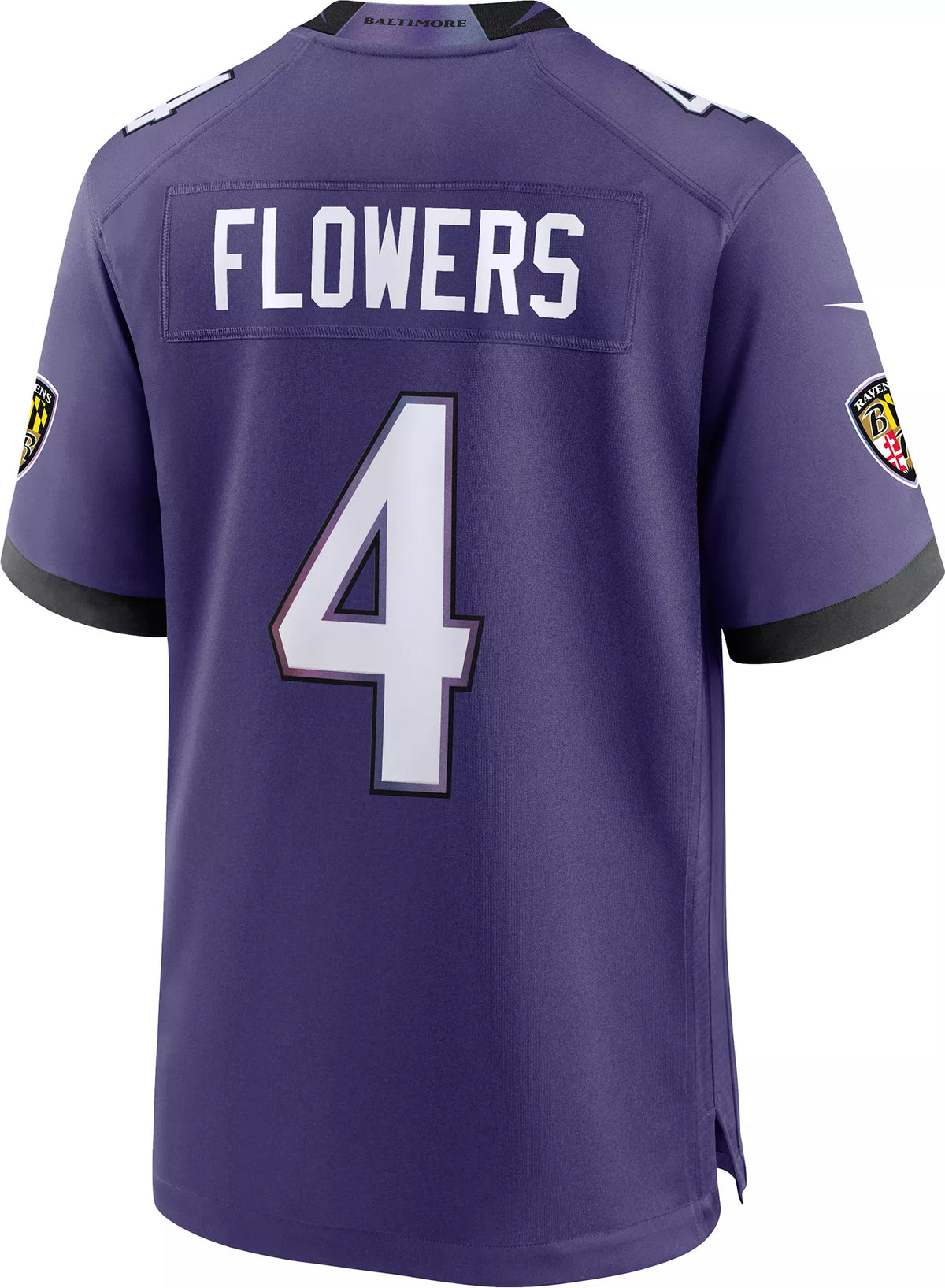Nike Men's Baltimore Ravens Zay Flowers #4 Purple Home Game Jersey