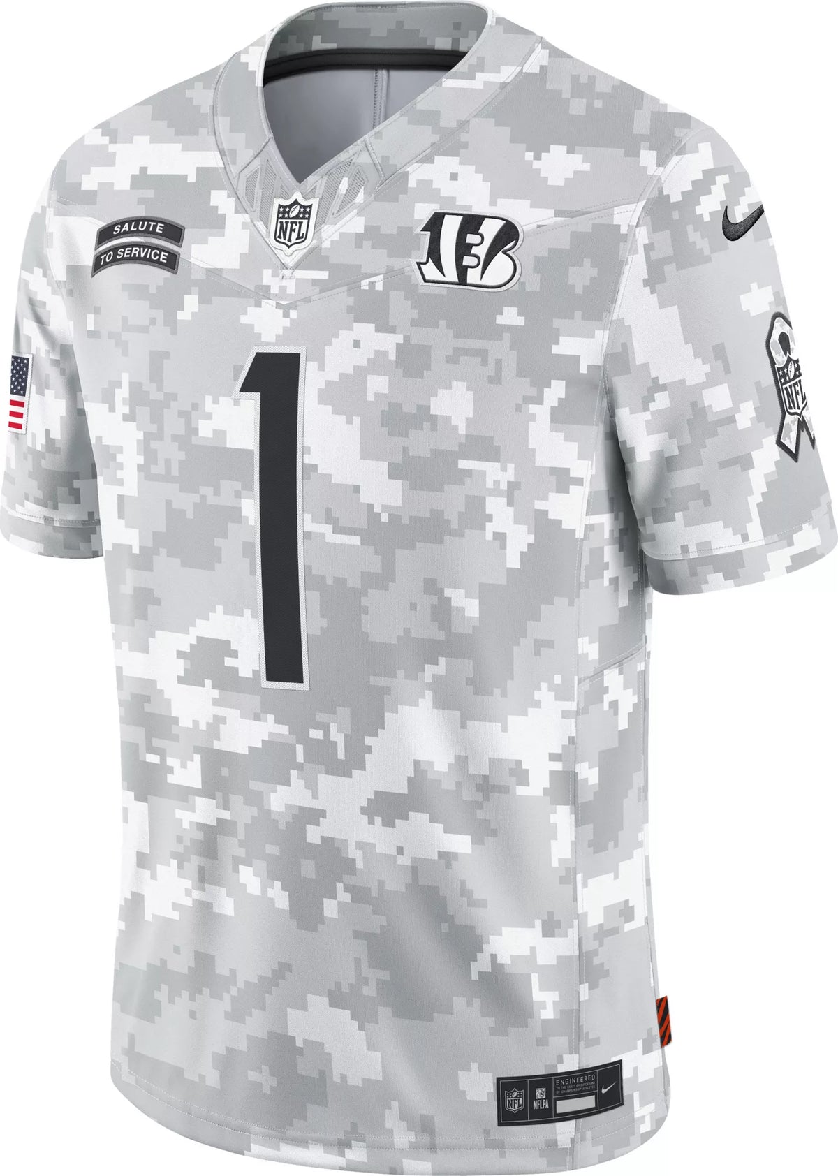 Nike Men's Cincinnati Bengals Ja&'Marr Chase #1 Salute to Service 2024 Arctic Camo Limited Jersey