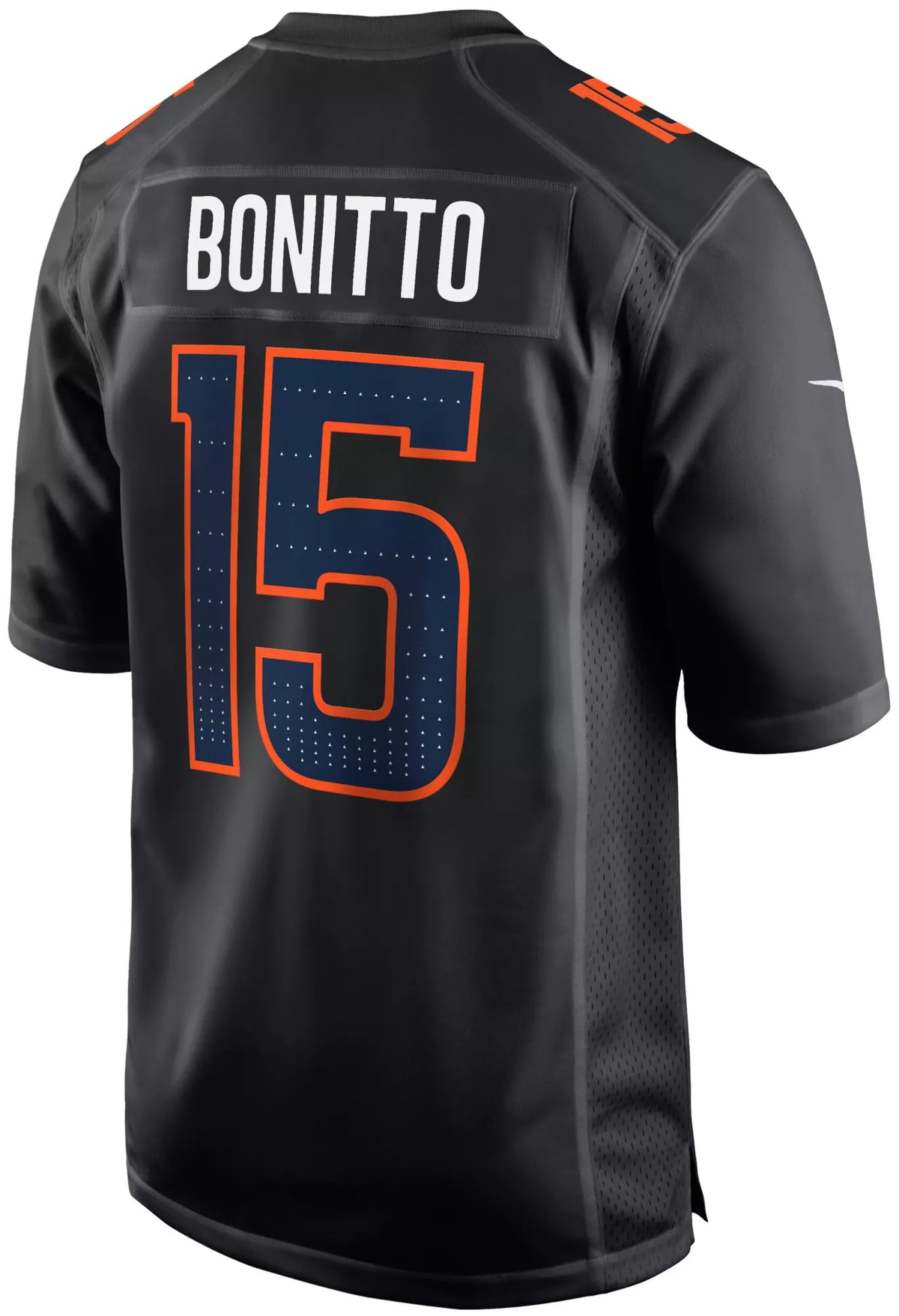 Nike Men's Denver Broncos Nik Bonitto #15 Black Fashion Game Jersey
