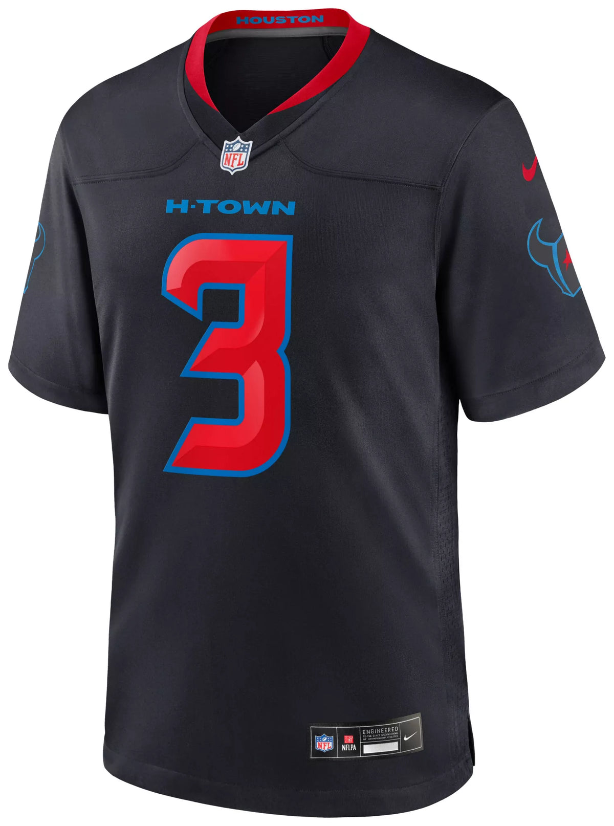 Nike Men's Houston Texans Tank Dell #3 Navy Alternate Game Jersey