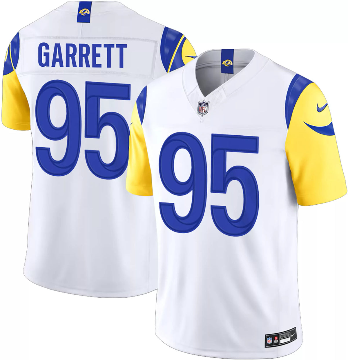 Nike Men's Los Angeles Rams Myles Garrett #95 White Game Jersey