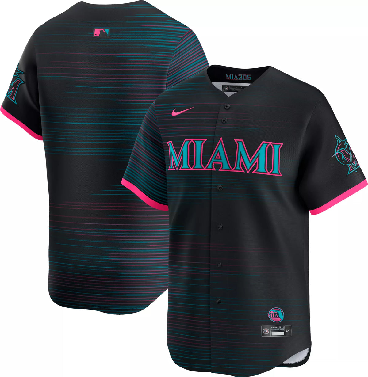 Nike Men's Miami Marlins City Connect Black Blank Limited Vapor Jersey