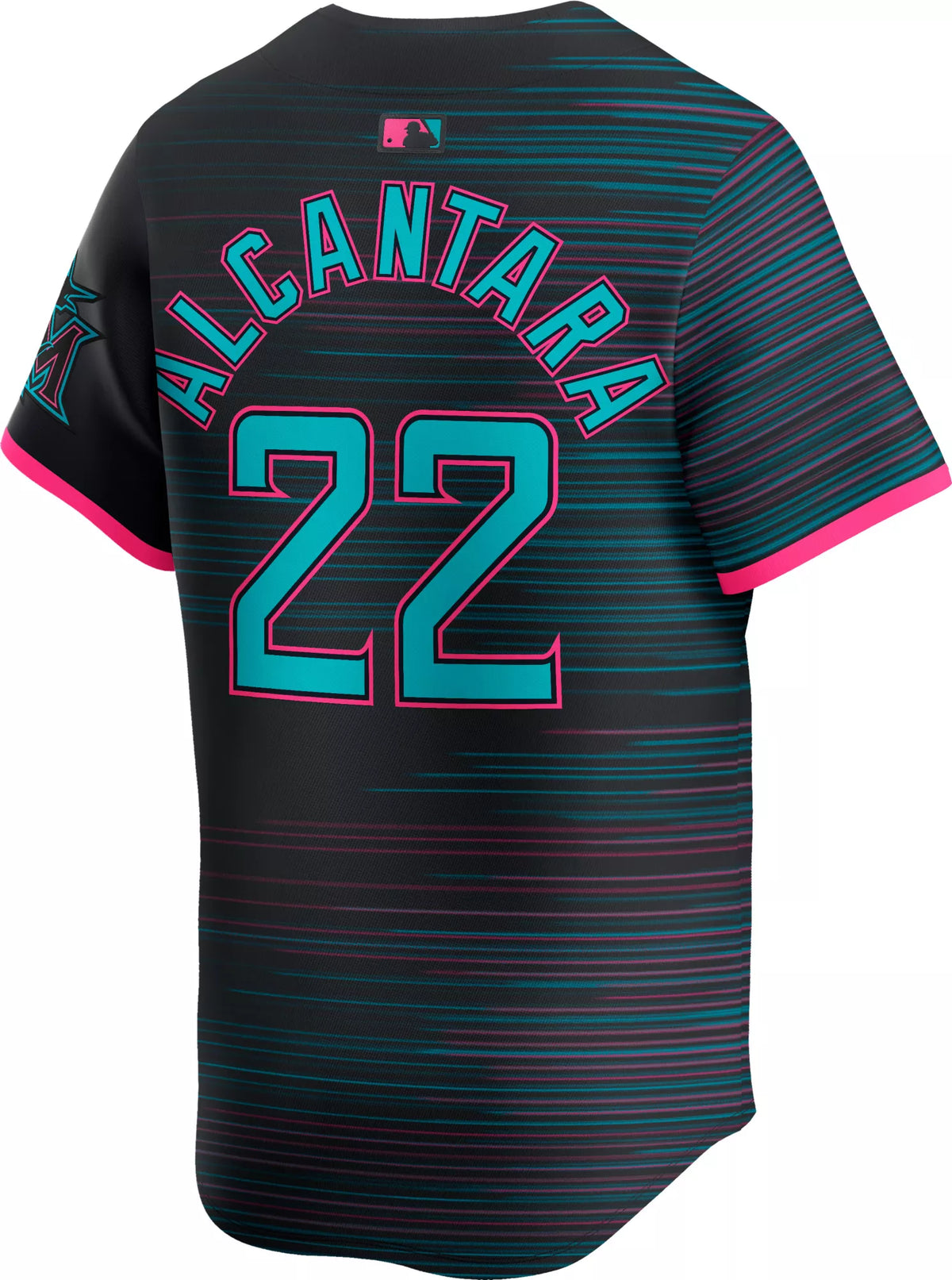 Nike Men's Miami Marlins Sandy Alcí¡ntara #22 City Connect Black Limited Vapor Jersey