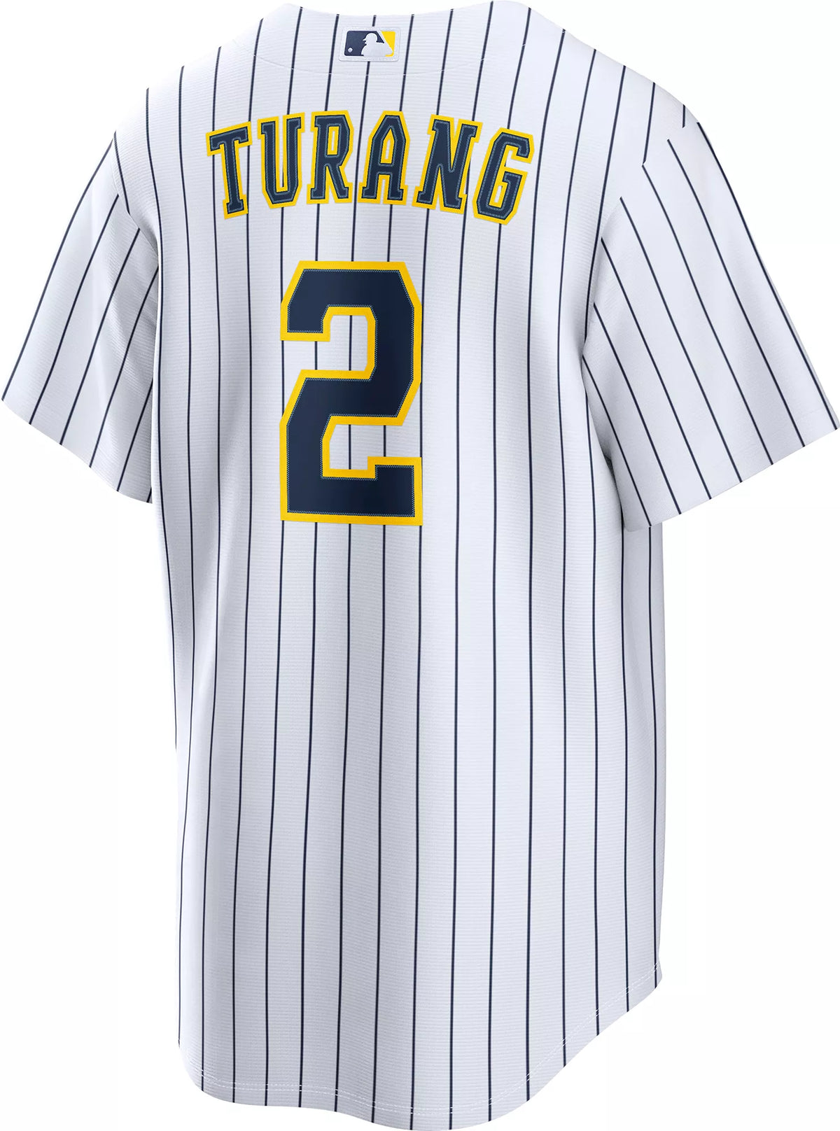 Nike Men's Milwaukee Brewers Brice Turang #2 Navy Alternate Replica Jersey
