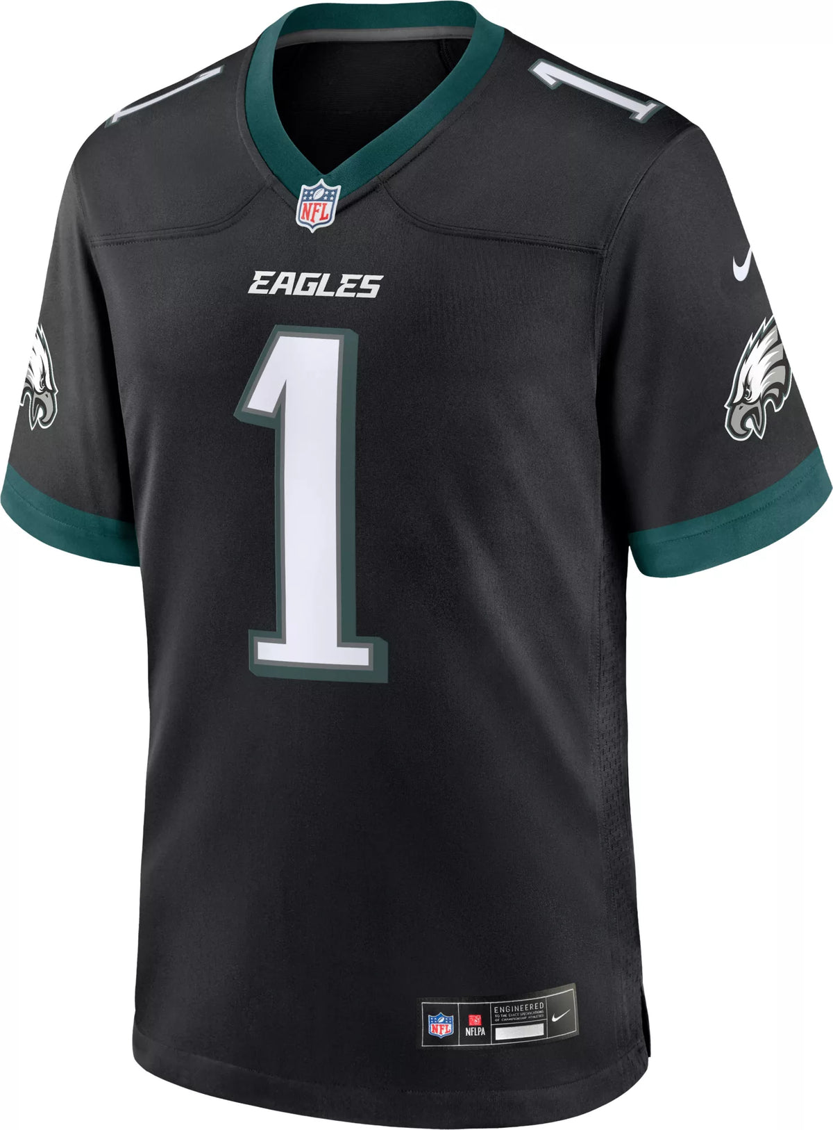 Nike Men's Philadelphia Eagles Jalen Hurts #1 Alternate Black Game Jersey