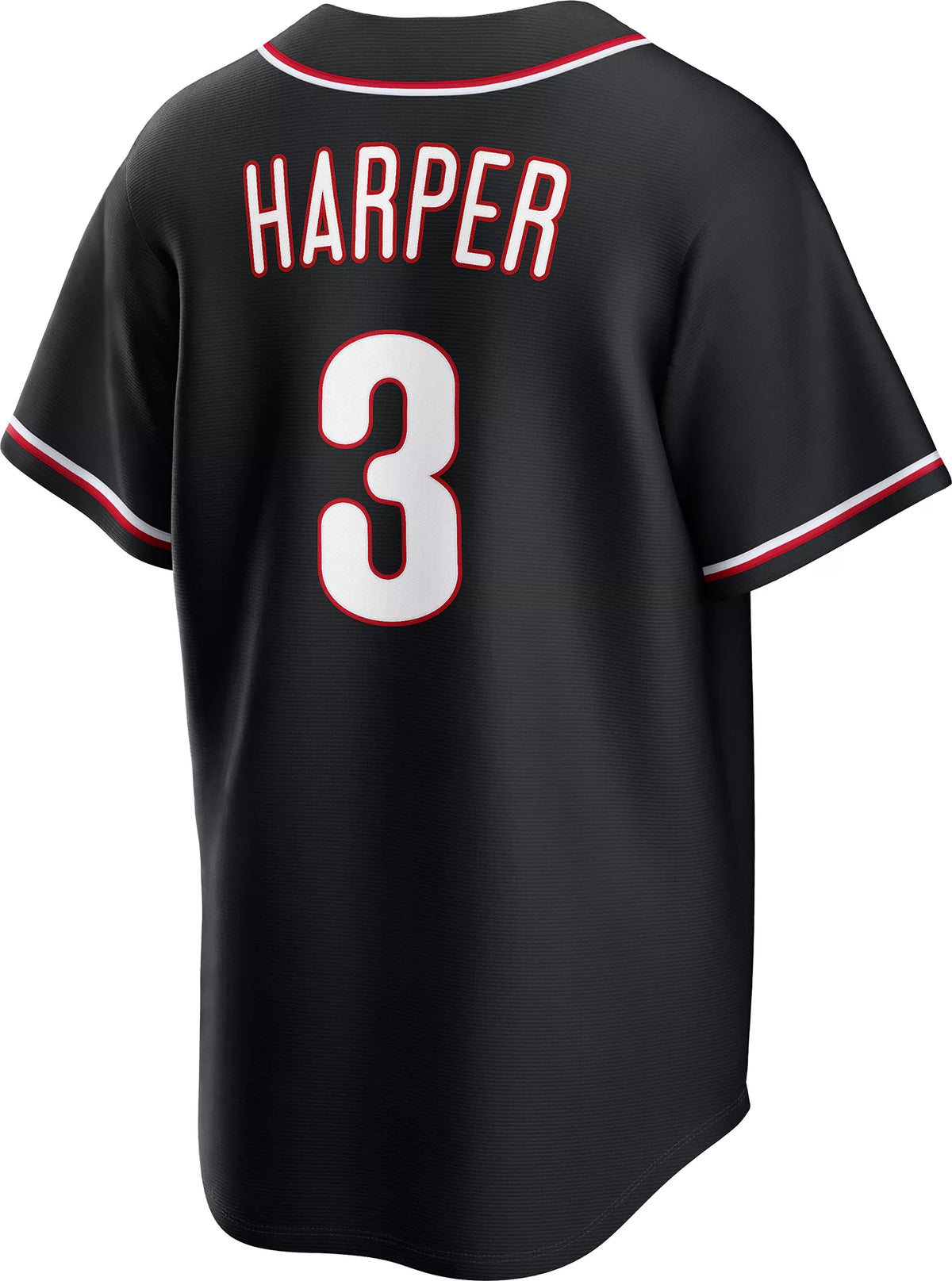 Nike Men's Philadelphia Phillies Black Bryce Harper #3 Carbon Replica Jersey