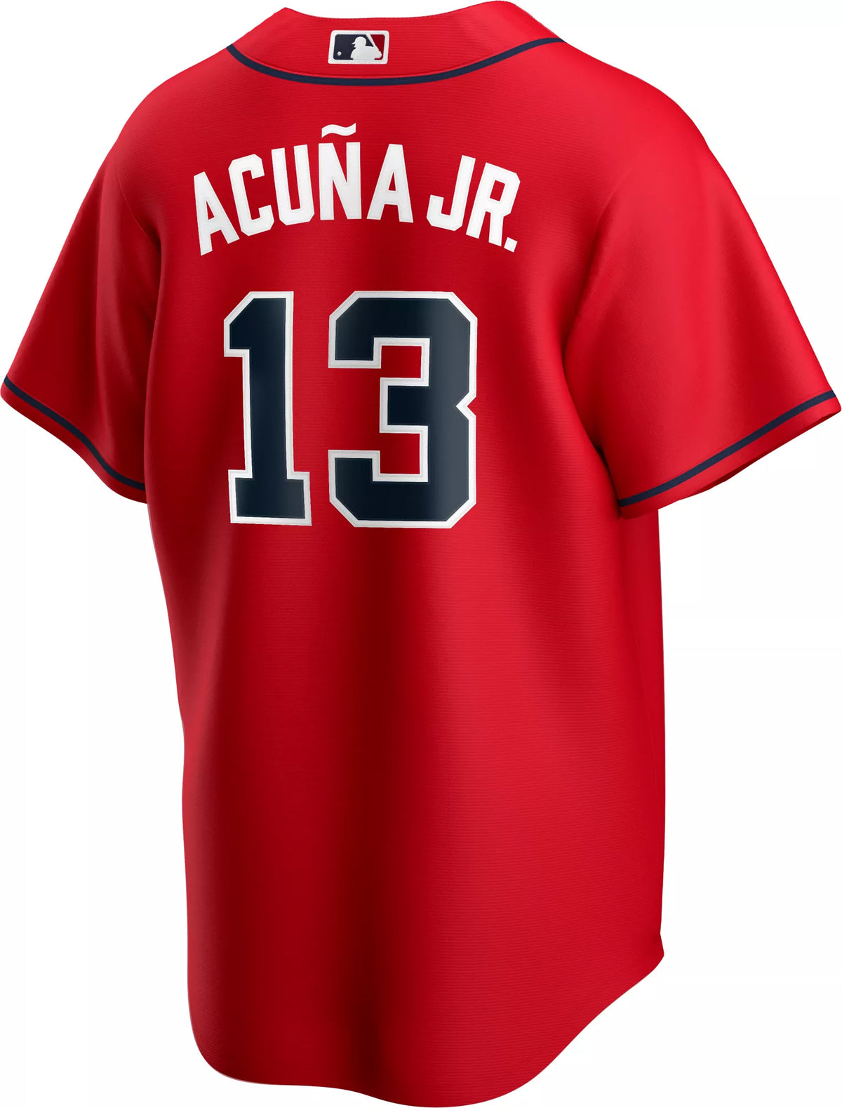 Nike Men's Replica Atlanta Braves Acuna Jr. #13 Red Cool Base Jersey