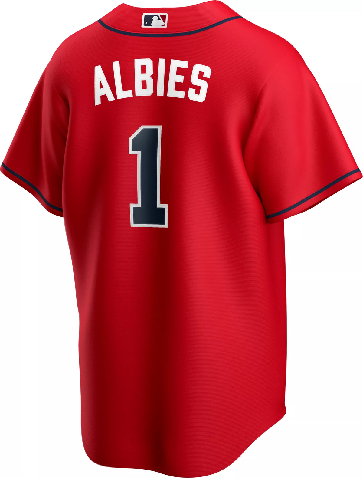 Nike Men's Replica Atlanta Braves Ozzie Albies #1 Red Cool Base Jersey
