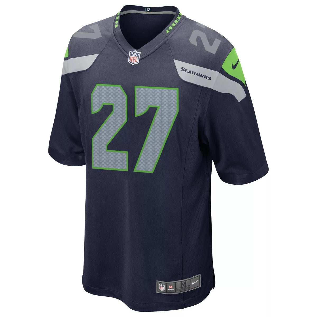 Nike Men's Seattle Seahawks Tariq Woolen #27 Navy Game Jersey