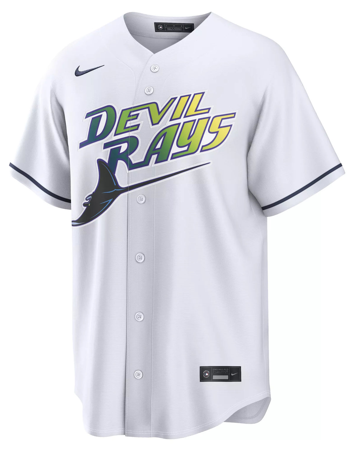 Nike Men's Tampa Bay Rays White Junior Caminero #13 Alternate Replica Jersey