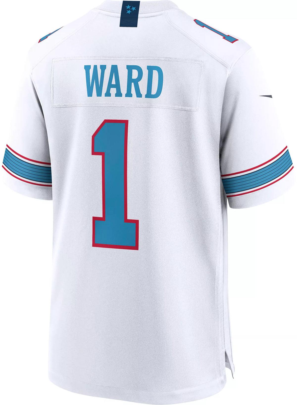 Nike Men's Tennessee Titans Cam Ward #1 White Away Game Jersey