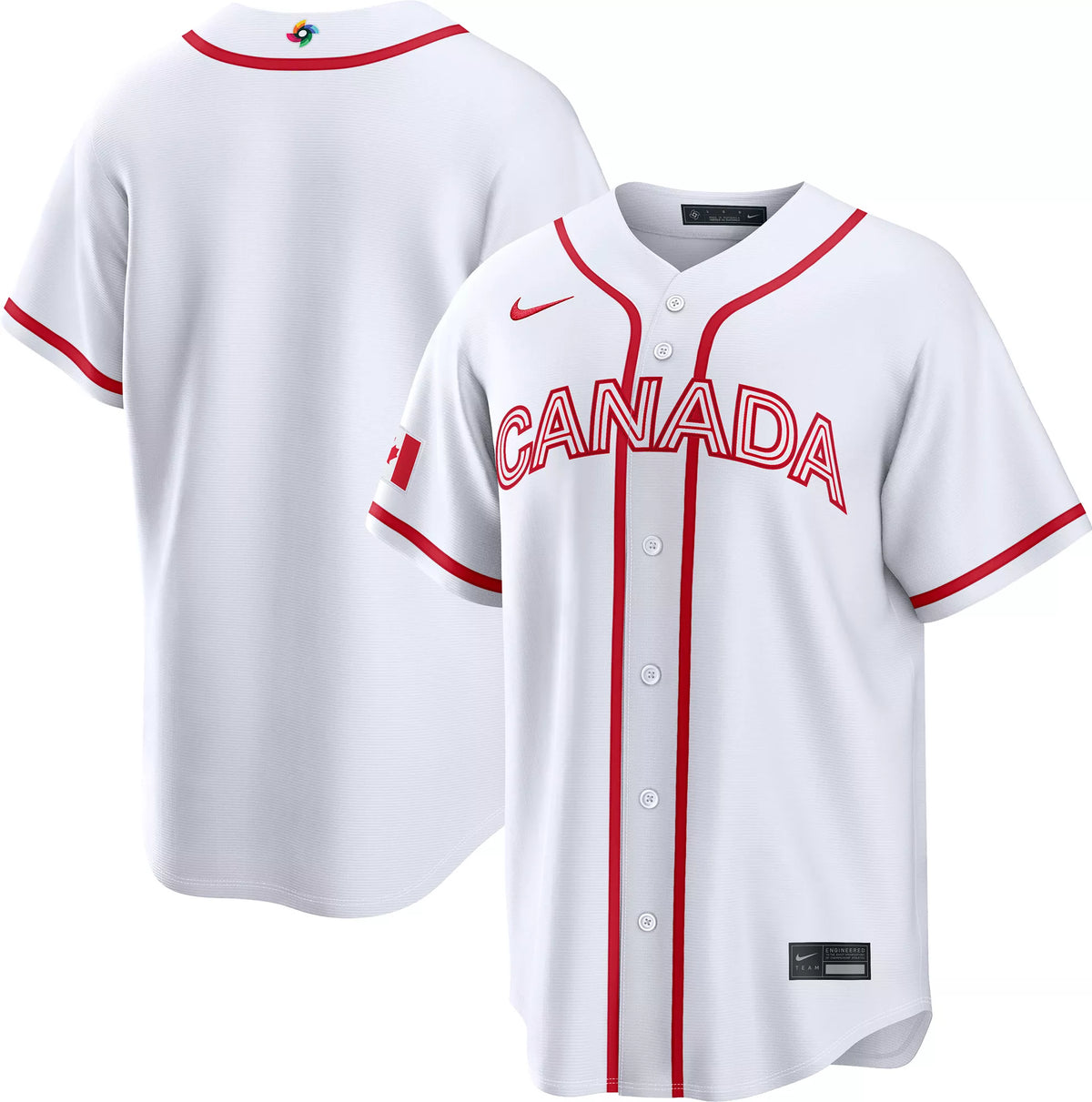 Nike Men's World Baseball Classic 2026 Canada White Blank Stadium Home Jersey