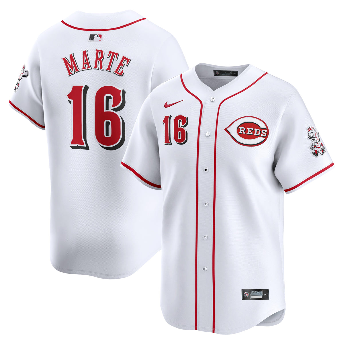 Noelvi Marte Cincinnati Reds Nike Home Limited Player Jersey White