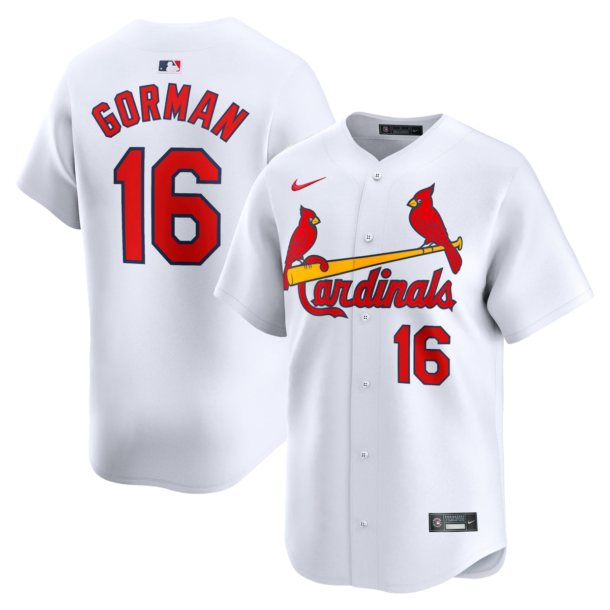 Nolan Gorman St. Louis Cardinals Nike Home Limited Player Jersey White