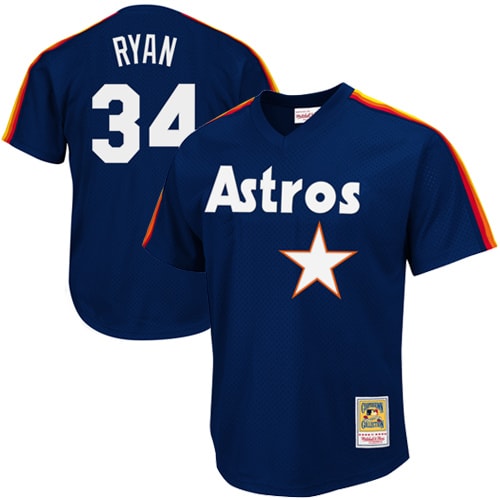 Nolan Ryan Houston Astros Mitchell Ness 1988 Authentic Cooperstown Collection Mesh Batting Practice Jersey Navy