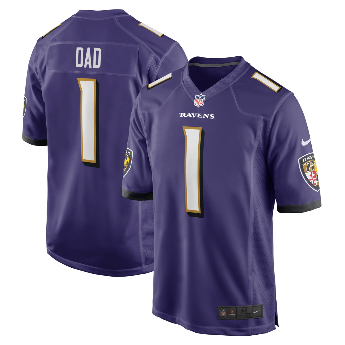 Number 1 Dad Baltimore Ravens Nike Game Jersey Purple