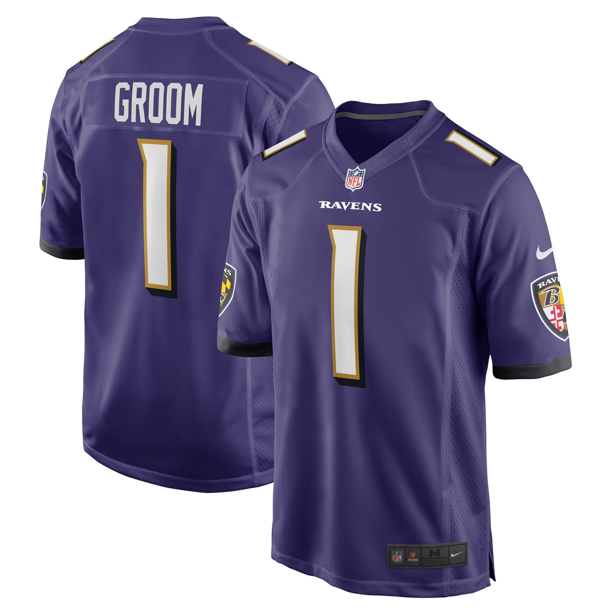 Number 1 Groom Baltimore Ravens Nike Game Jersey Purple