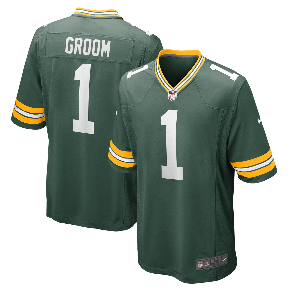 Number 1 Groom Green Bay Packers Nike Game Jersey Green
