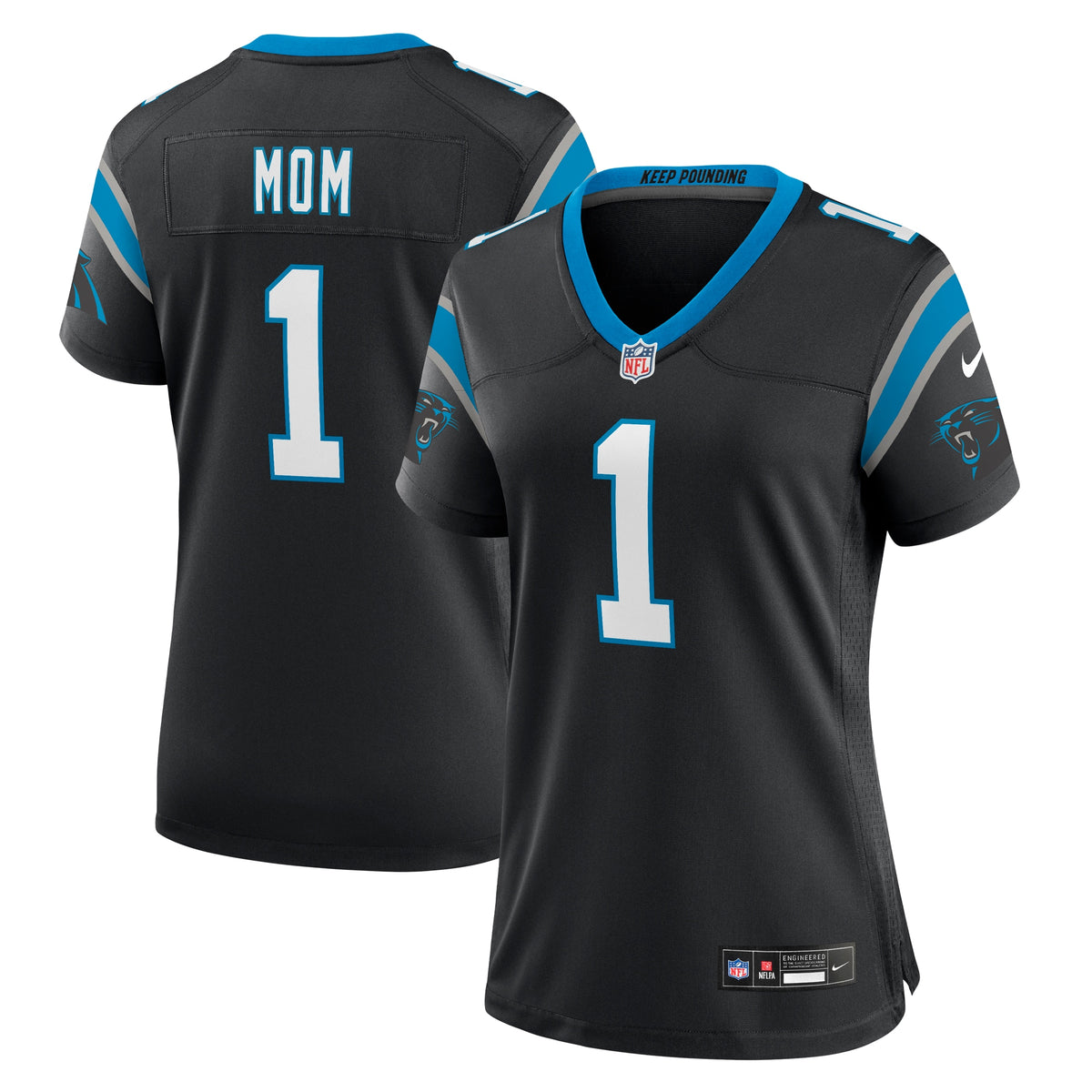 Number 1 Mom Carolina Panthers Nike Women's Game Jersey Black