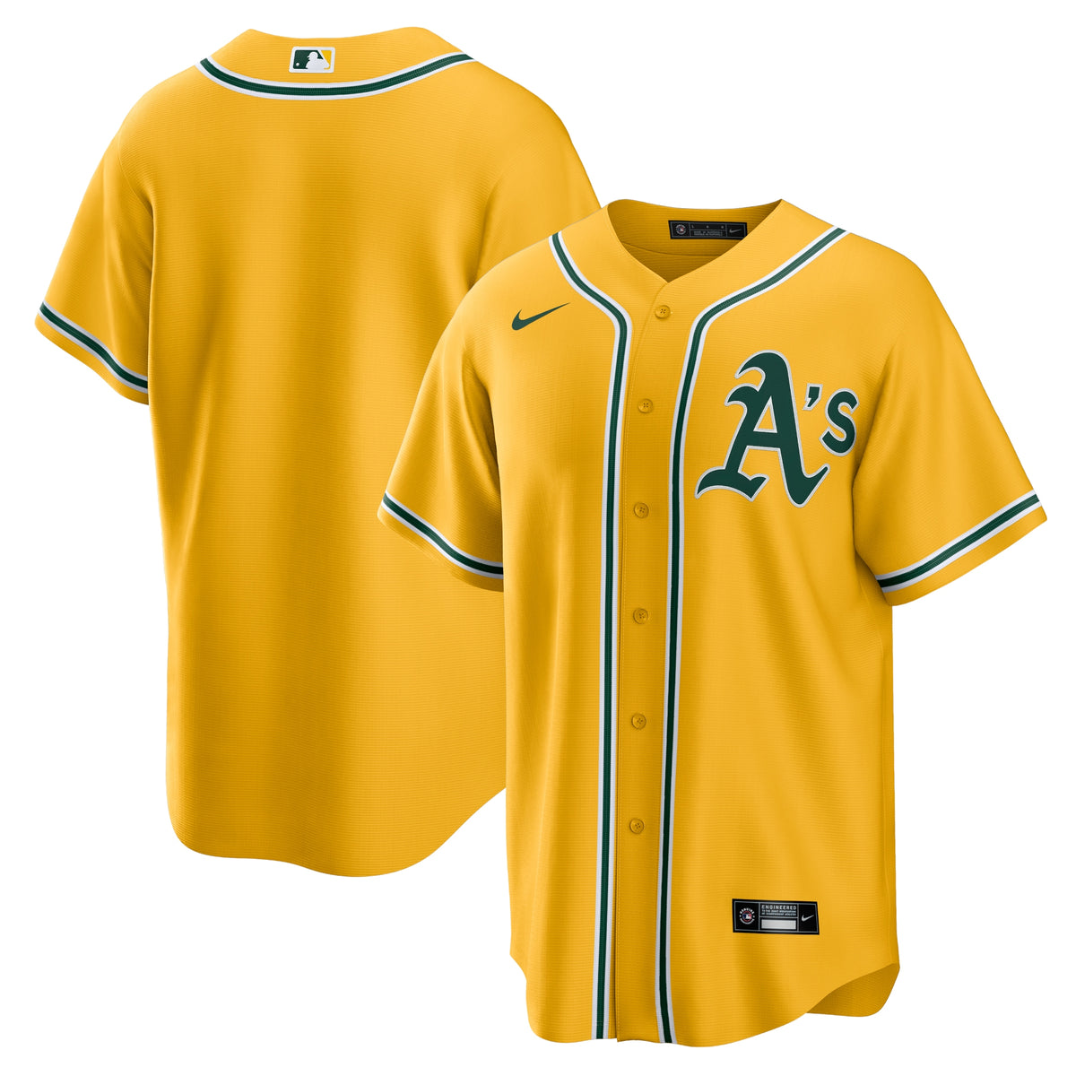 Oakland Athletics Nike Alternate Replica Team Jersey Gold