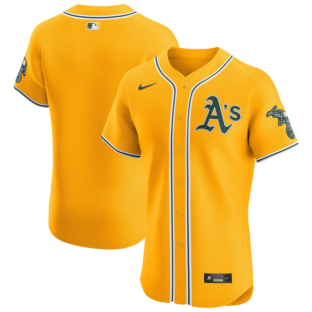 Oakland Athletics Nike Alternate Vapor Premier Elite Patch Jersey Gold