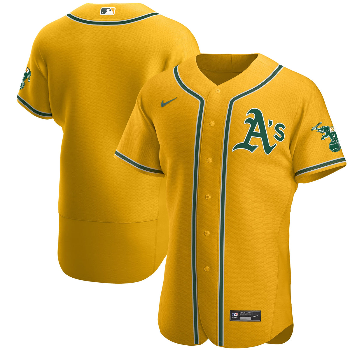 Oakland Athletics Nike Authentic Official Team Jersey Gold