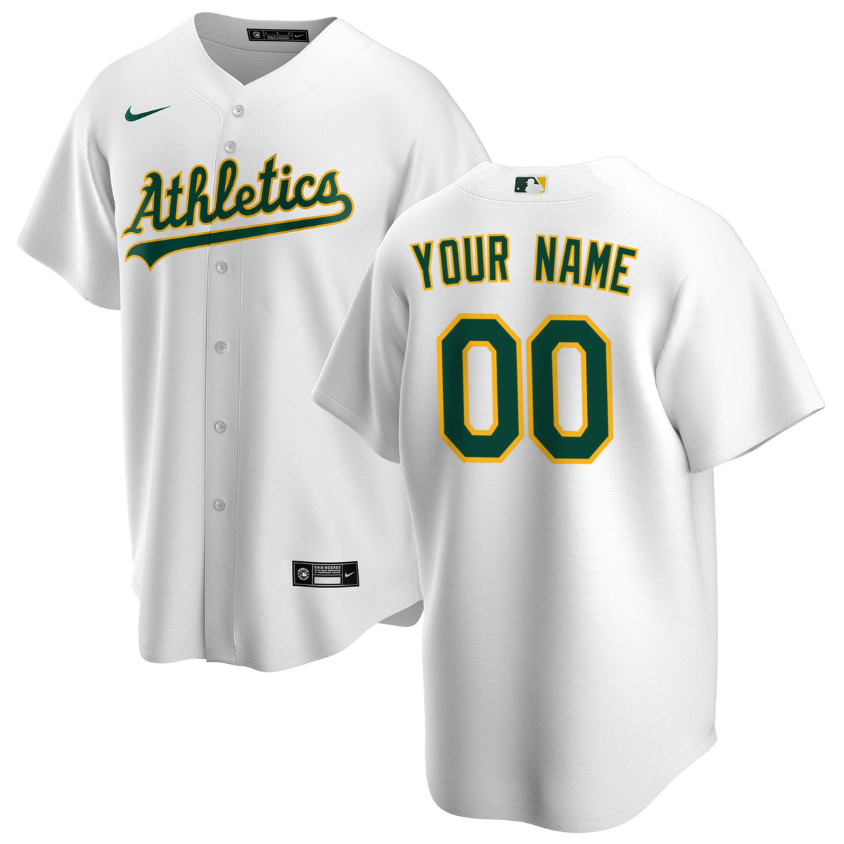 Oakland Athletics Nike Youth Home Replica Custom Jersey White