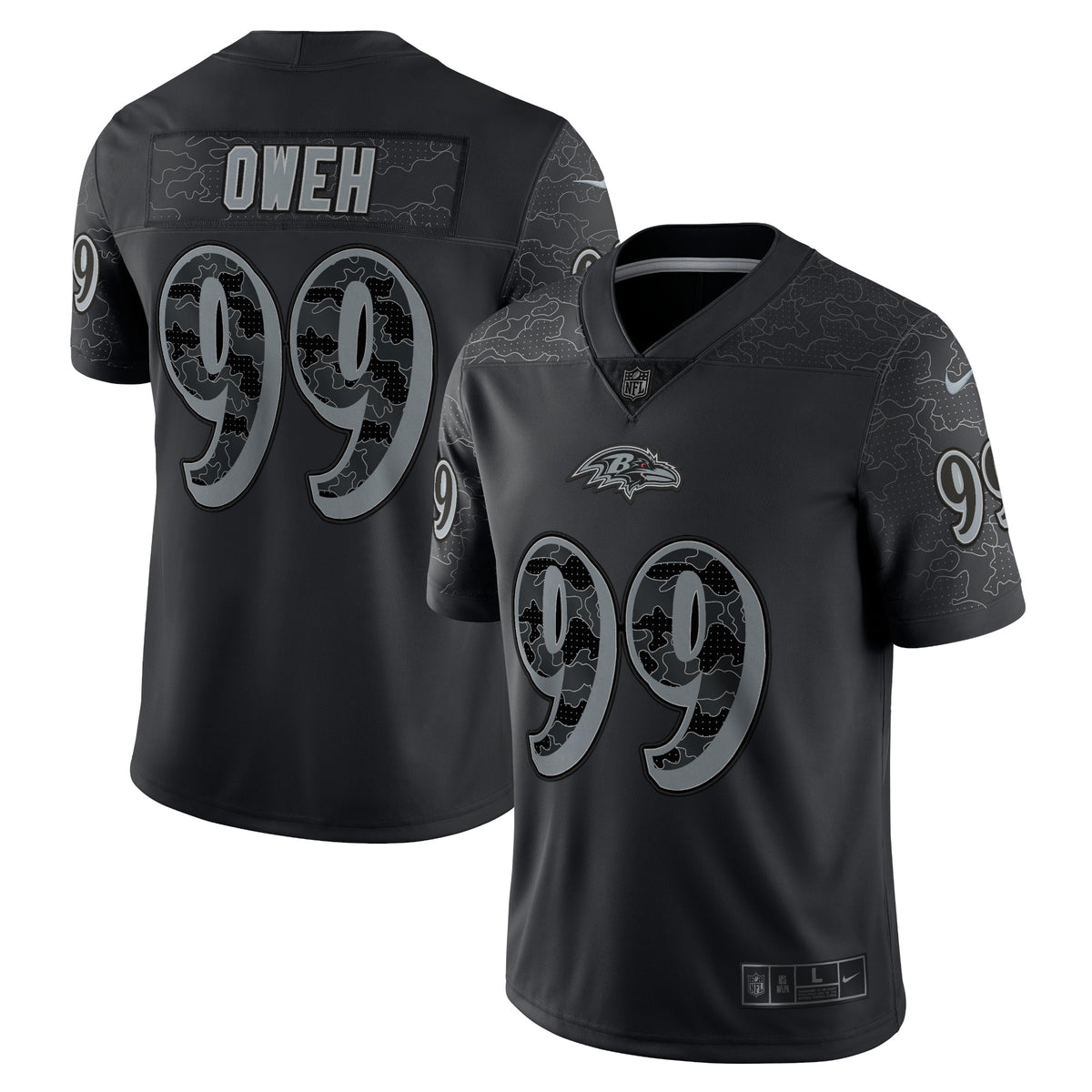 Odafe Oweh Baltimore Ravens Nike RFLCTV Limited Jersey Black