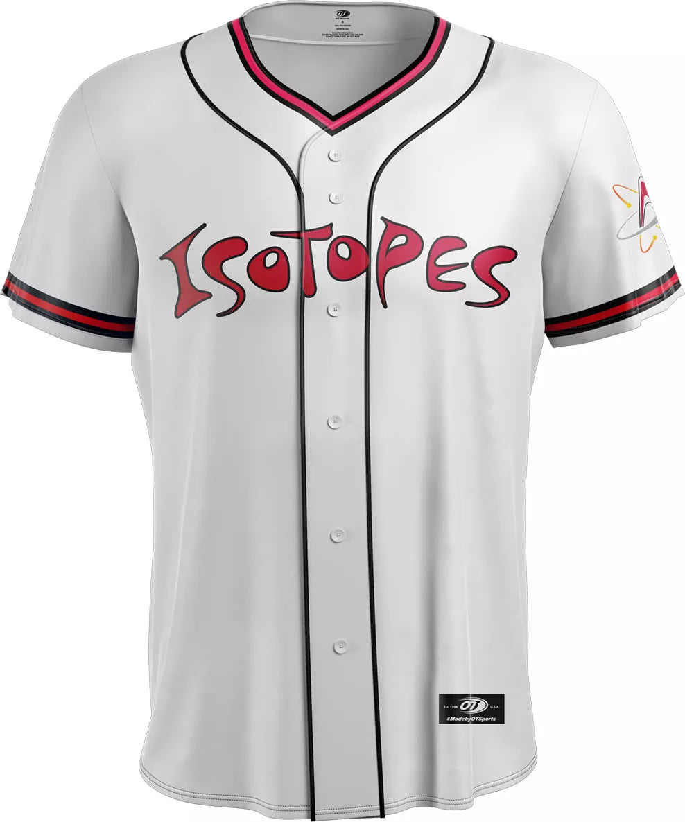OT Sports Men's Albuquerque Isotopes White Replica Home Jersey