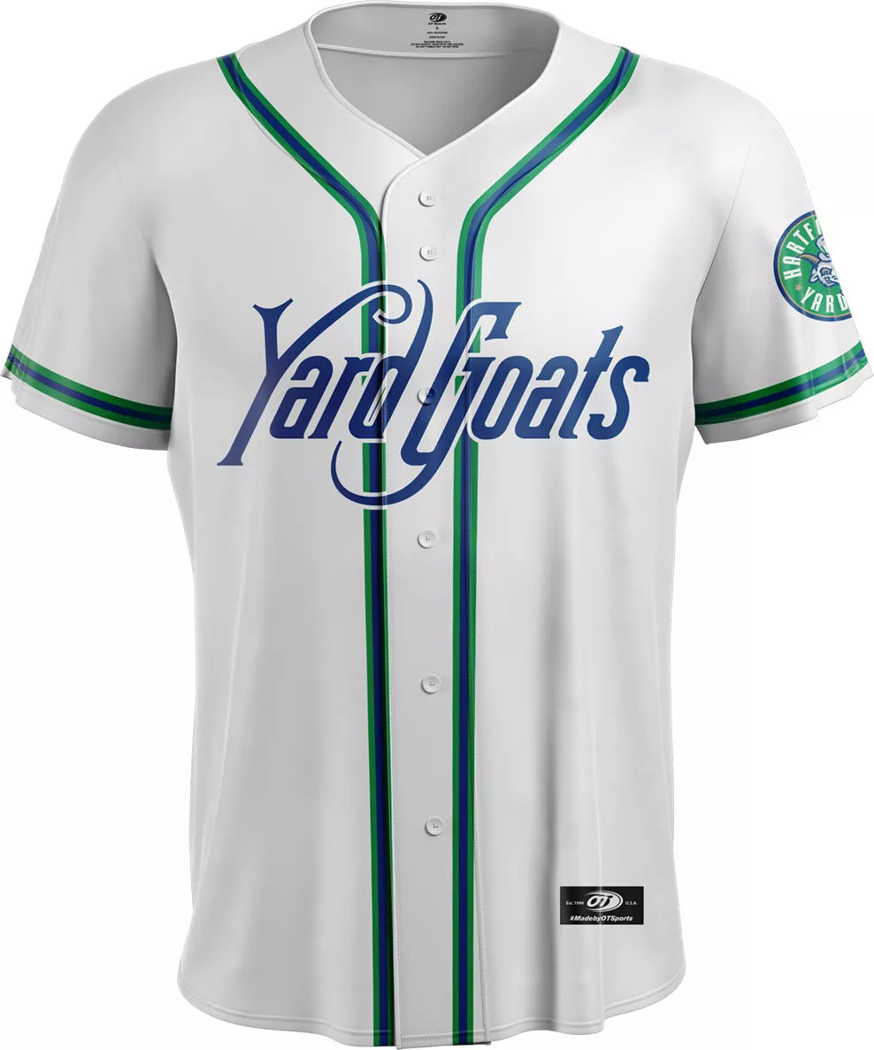 OT Sports Men's Hartford Yard Goats White Replica Home Jersey