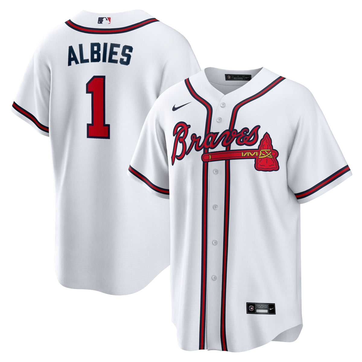 Ozzie Albies Atlanta Braves Nike Home Replica Player Name Jersey White