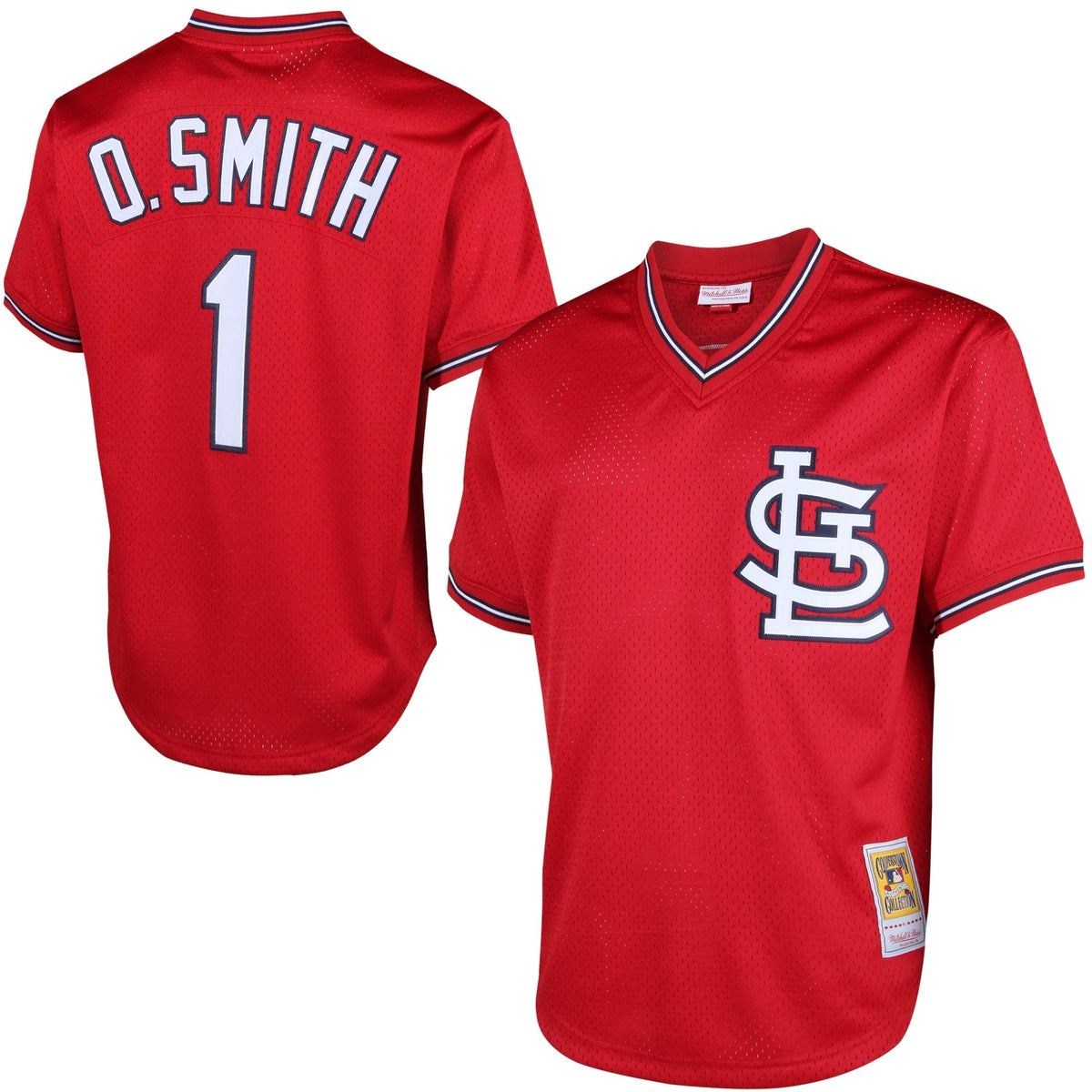 Ozzie Smith St. Louis Cardinals Mitchell Ness Cooperstown Mesh Batting Practice Jersey Red