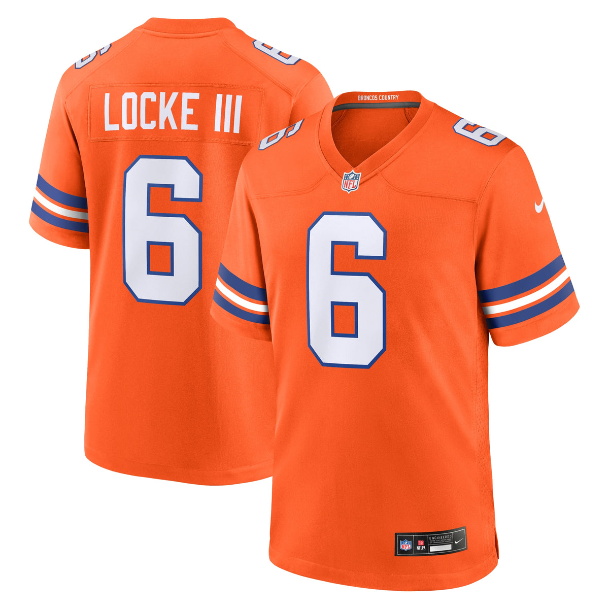 P.J. Locke III Denver Broncos Nike Mile High Collection 1977 Throwback Player Game Jersey Orange