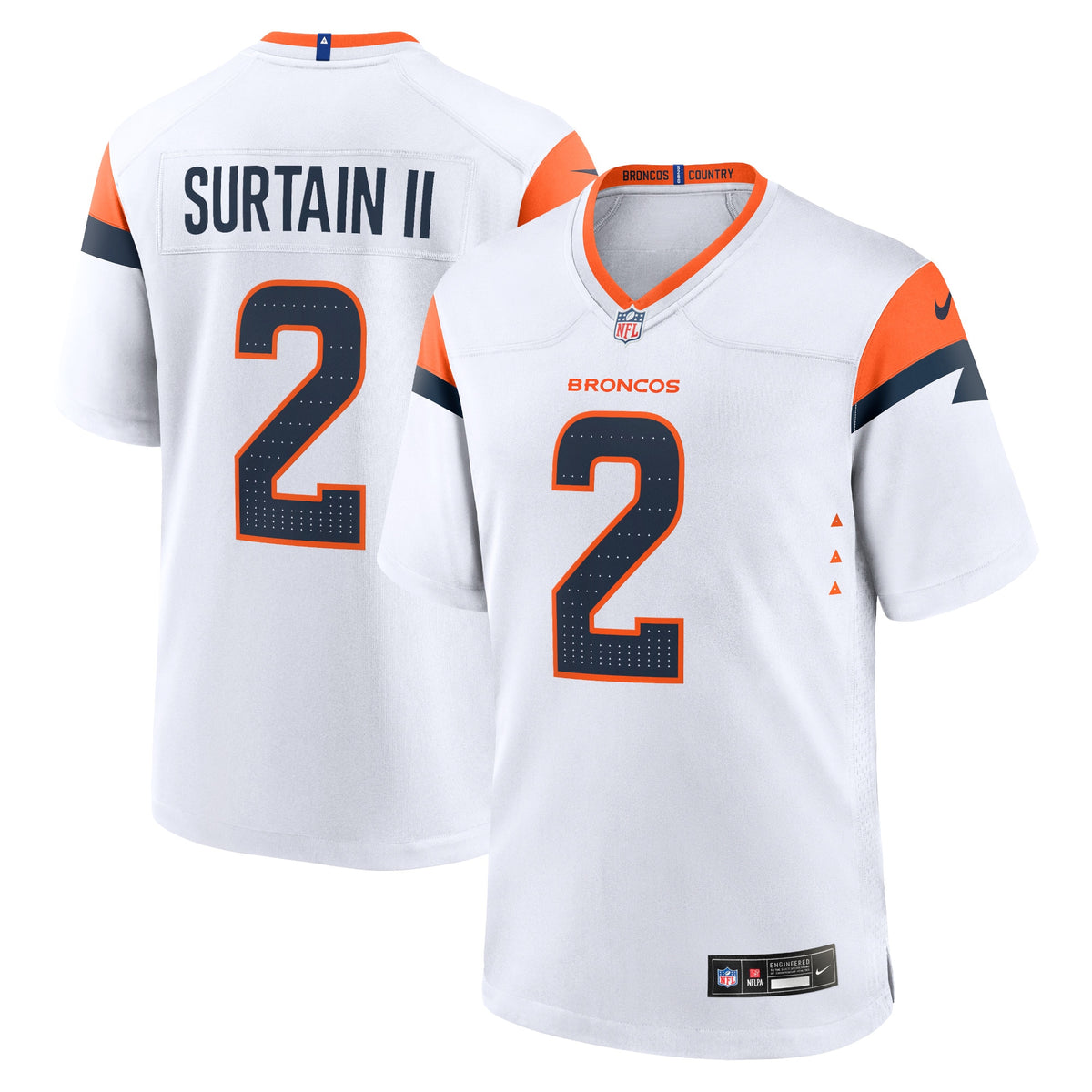 Patrick Surtain II Denver Broncos Nike Mile High Collection Game Jersey White