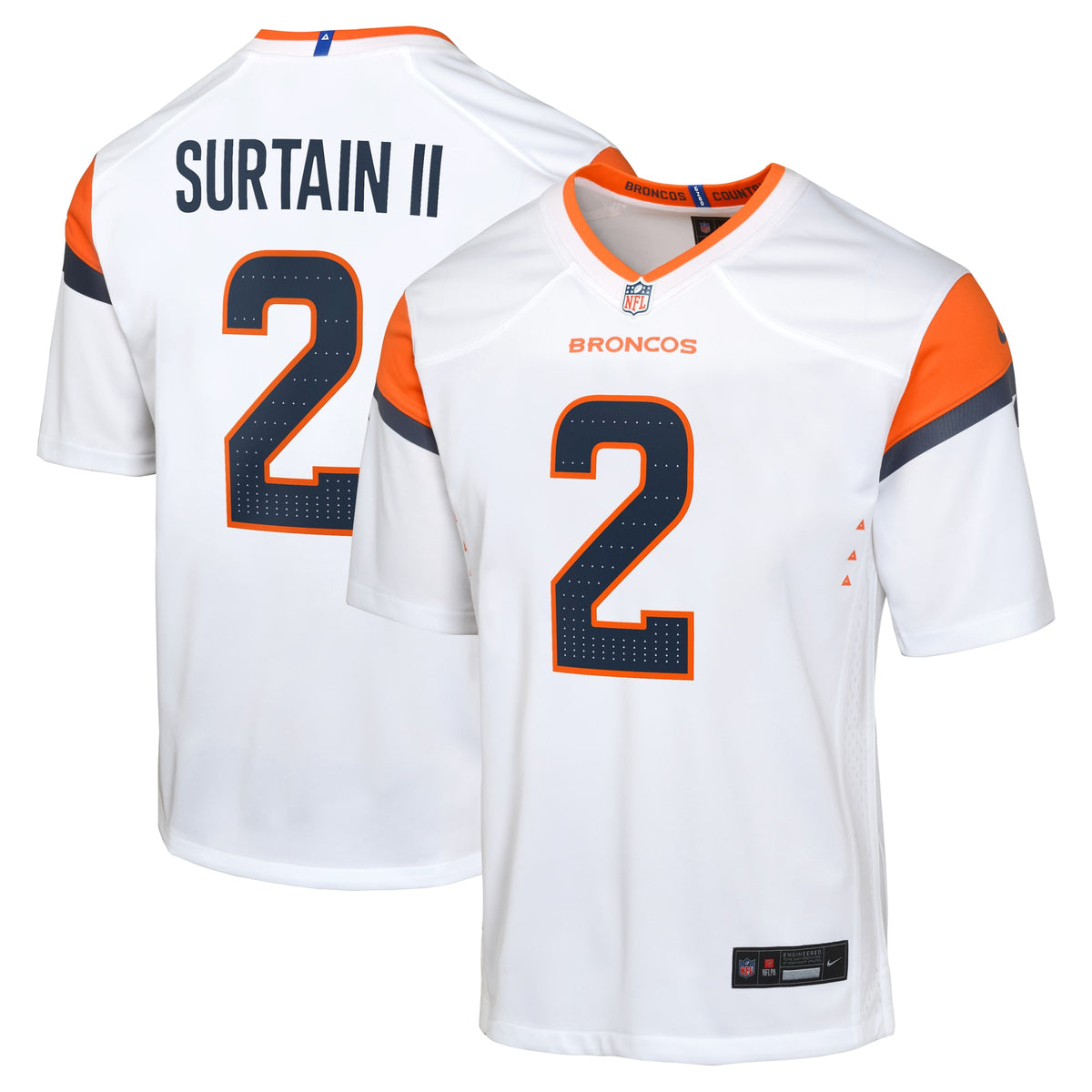 Patrick Surtain II Denver Broncos Nike Youth Mile High Collection Game Jersey White