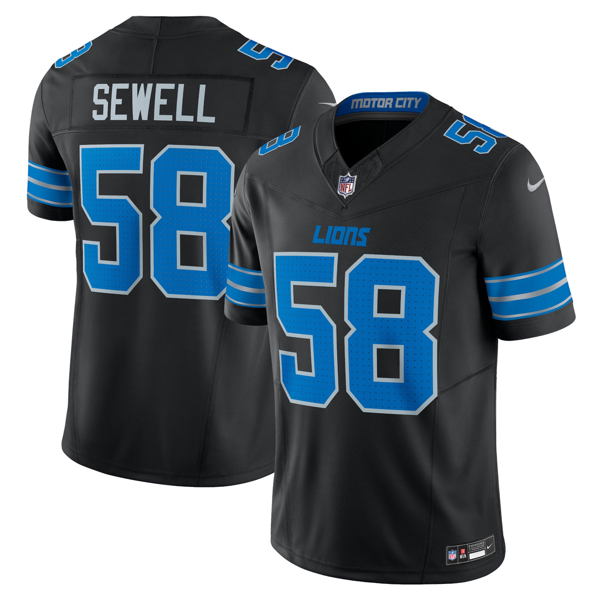 Penei Sewell Detroit Lions Nike Vapor F.U.S.E. Alternate Limited Jersey Black