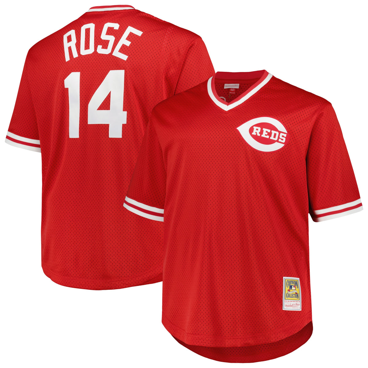 Pete Rose Cincinnati Reds Mitchell Ness 1984 Cooperstown Collection Mesh Pullover Jersey Red