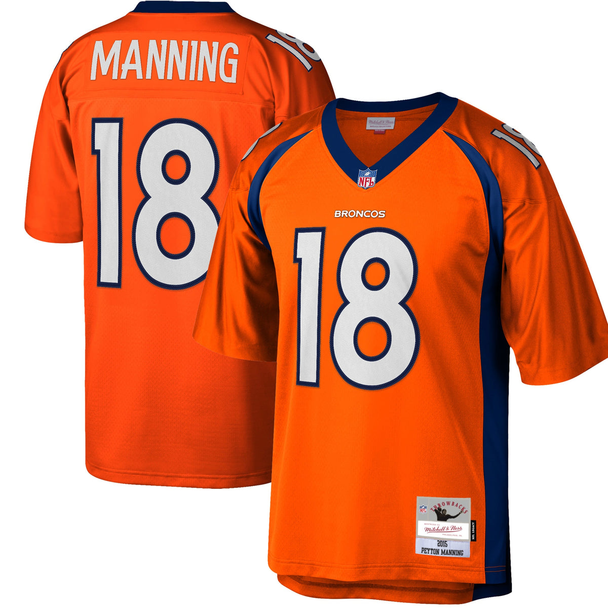 Peyton Manning Denver Broncos Mitchell Ness Big Tall 2015 Retired Player Replica Jersey Orange