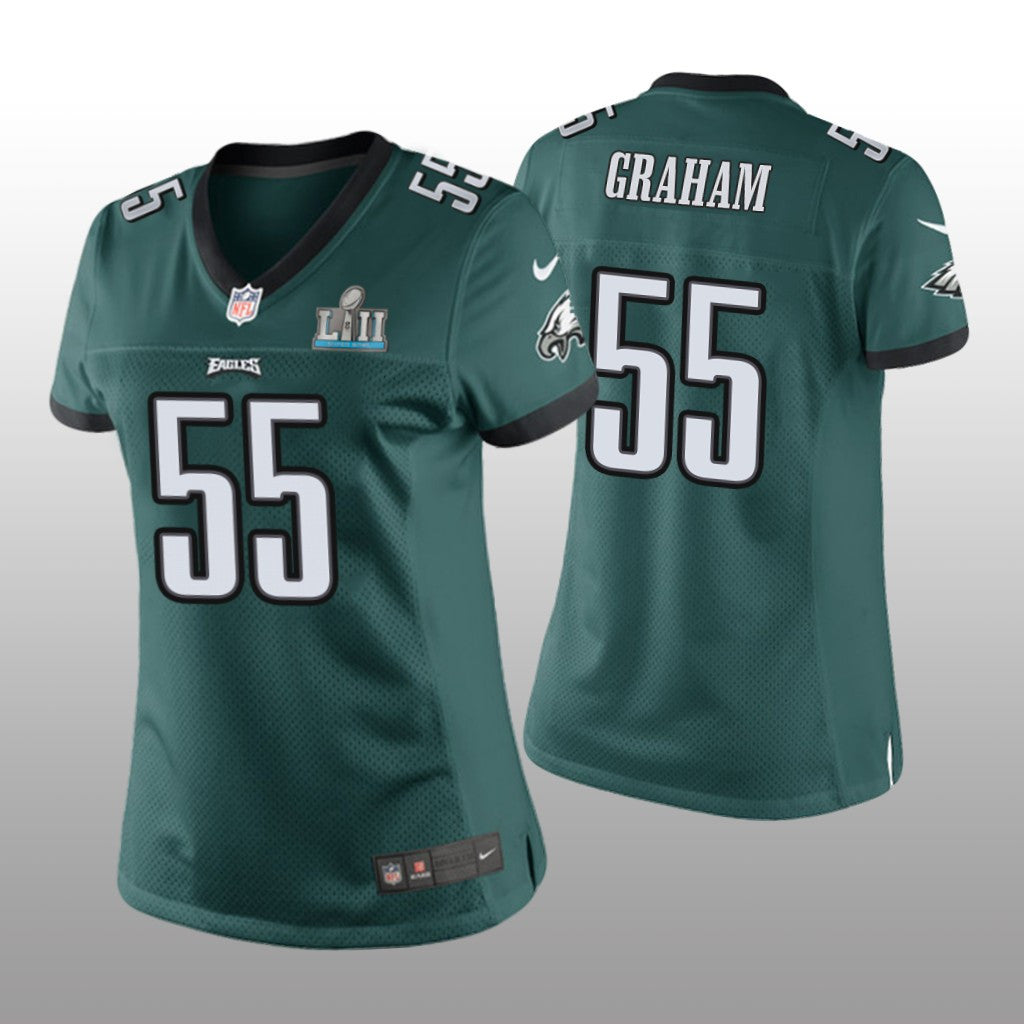 Philadelphia Eagles #55 Green Brandon Graham Super Bowl LII Champions Game Jersey Women