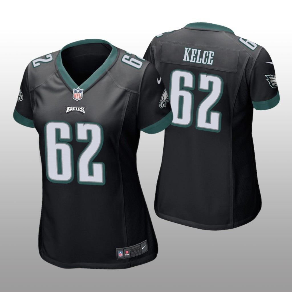 Philadelphia Eagles #62 Black Jason Kelce Game Jersey Women's