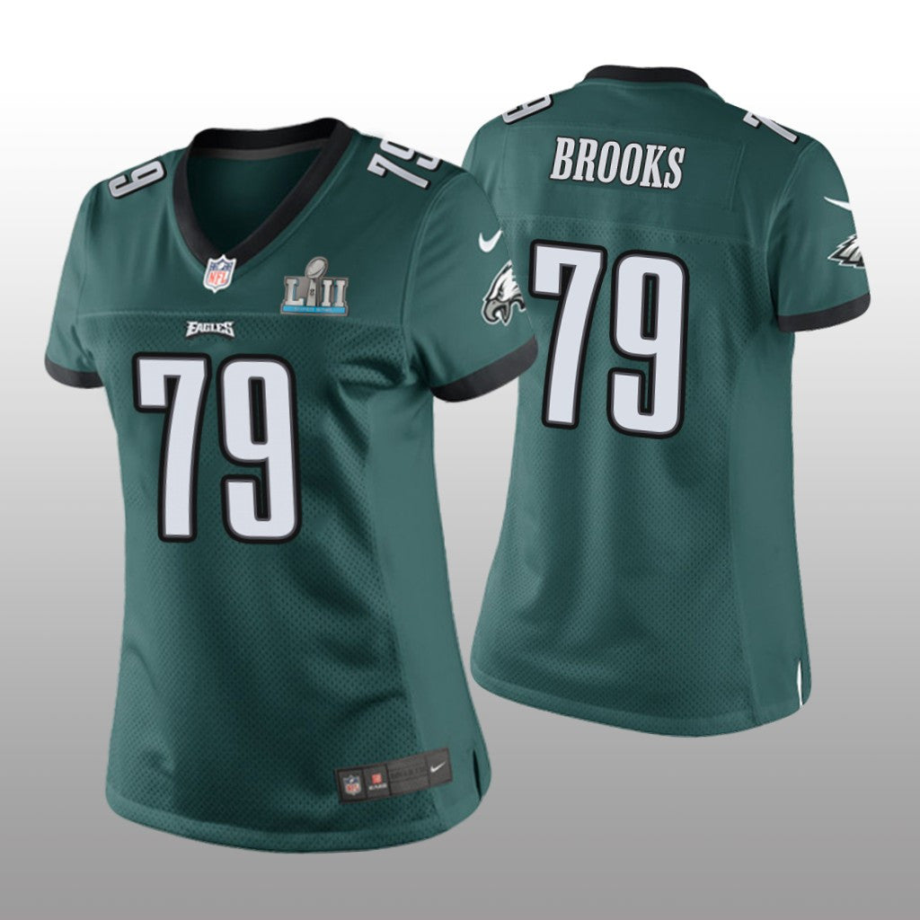 Philadelphia Eagles #79 Green Brandon Brooks Super Bowl LII Champions Game Jersey Women